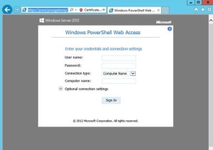 PowerShell Web Access登陆界面